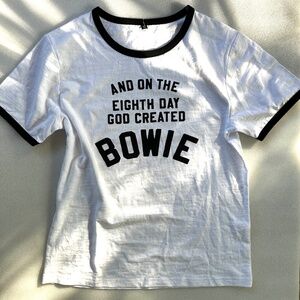 Bowie Black and White Ringer Tee
